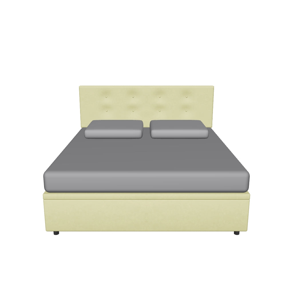 Letto King Size Contenitore Imbottito con Testata - BUTTON in 3D