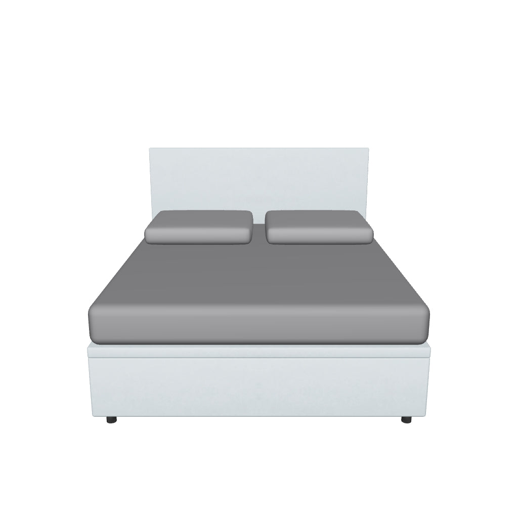 Letto Matrimoniale Contenitore Imbottito in Microfibra con Testata Flat - BOXMAX in 3D