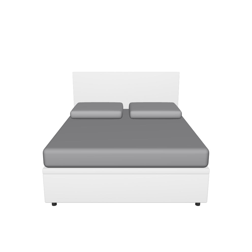 Letto Matrimoniale Contenitore Imbottito in Similpelle con Testata Flat - BOXMAX in 3D