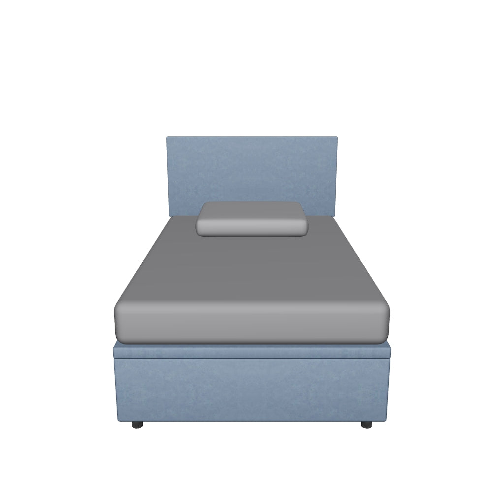 Letto Contenitore Imbottito una Piazza e Mezza in Microfibra - FLAT in 3D