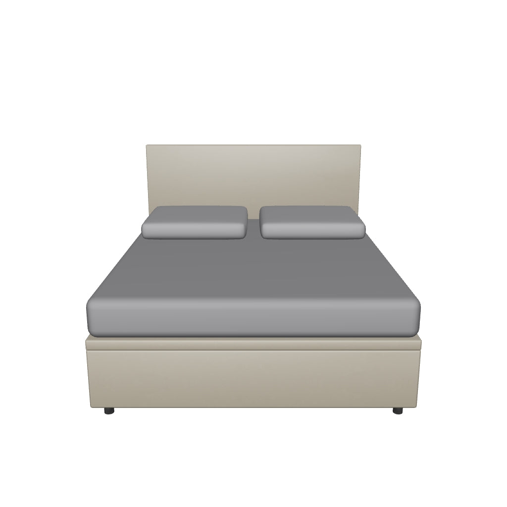 Letto Matrimoniale Contenitore Imbottito in Similpelle con Testata Flat - BOXMAX in 3D