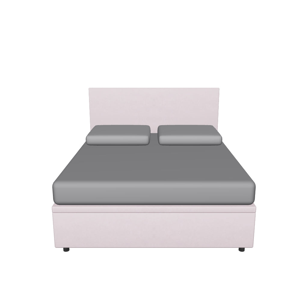 Letto Matrimoniale Contenitore Imbottito in Microfibra con Testata Flat - BOXMAX in 3D