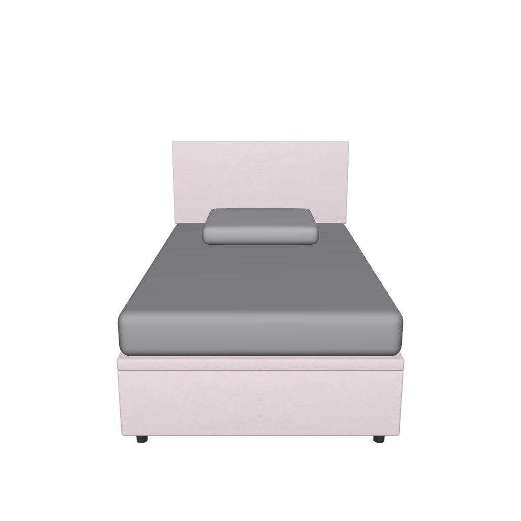 Letto Contenitore Imbottito una Piazza e Mezza in Microfibra - FLAT in 3D
