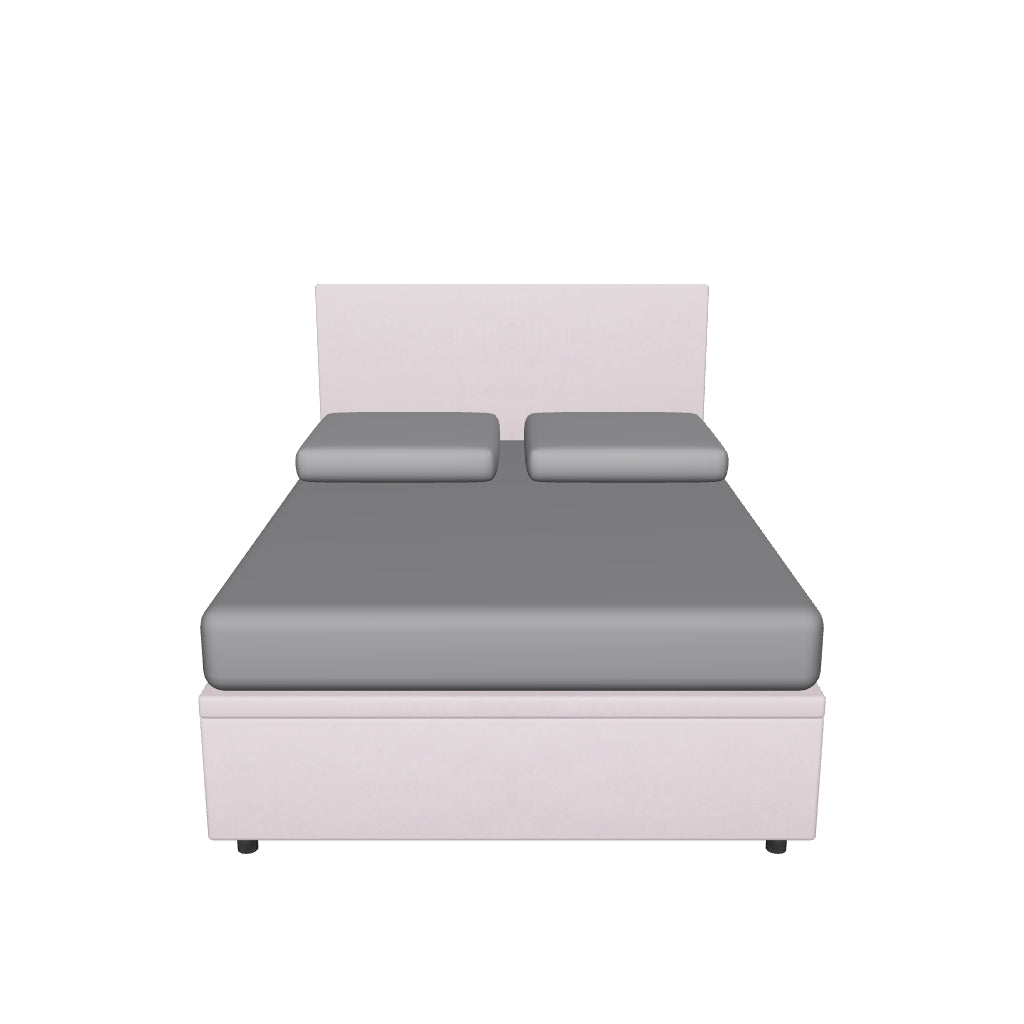 Letto alla Francese Contenitore Imbottito con Testata in Microfibra - FLAT in 3D