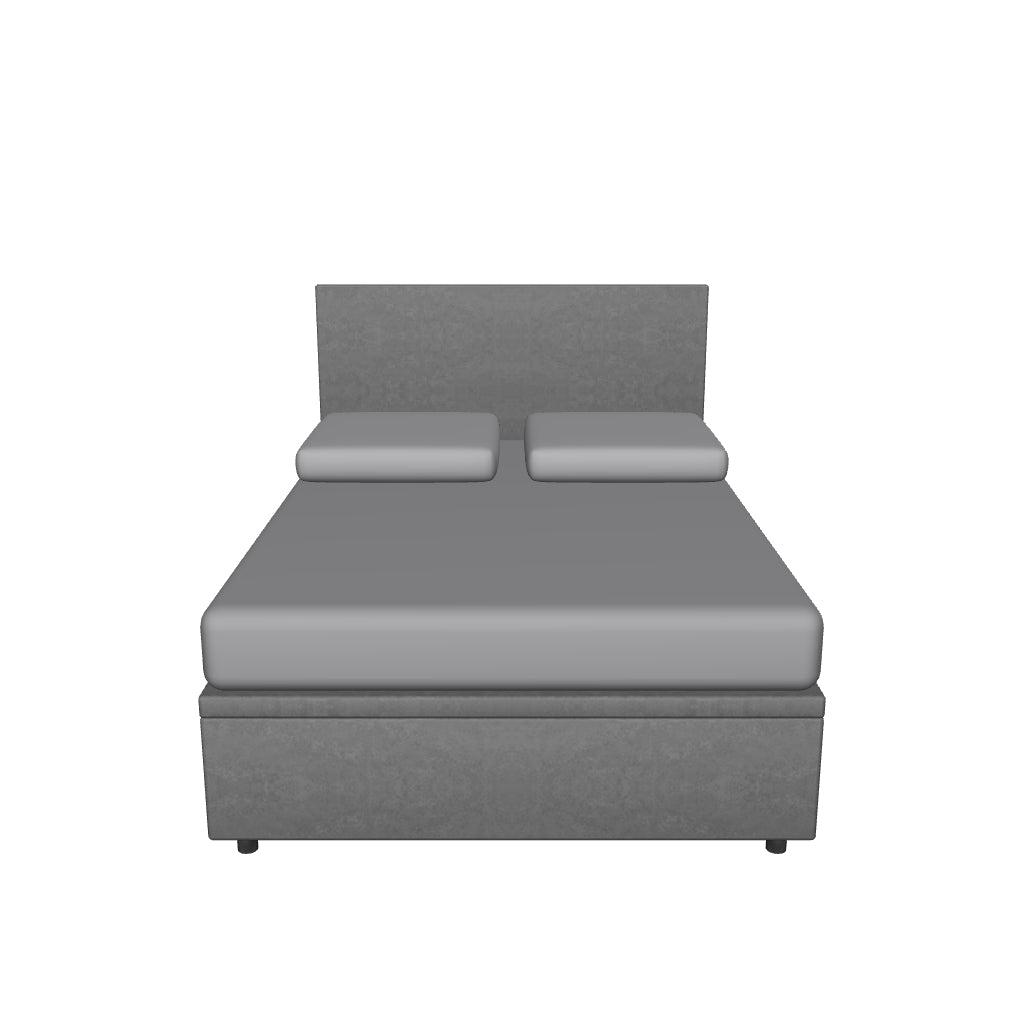 Letto alla Francese Contenitore Imbottito con Testata in Microfibra - FLAT in 3D
