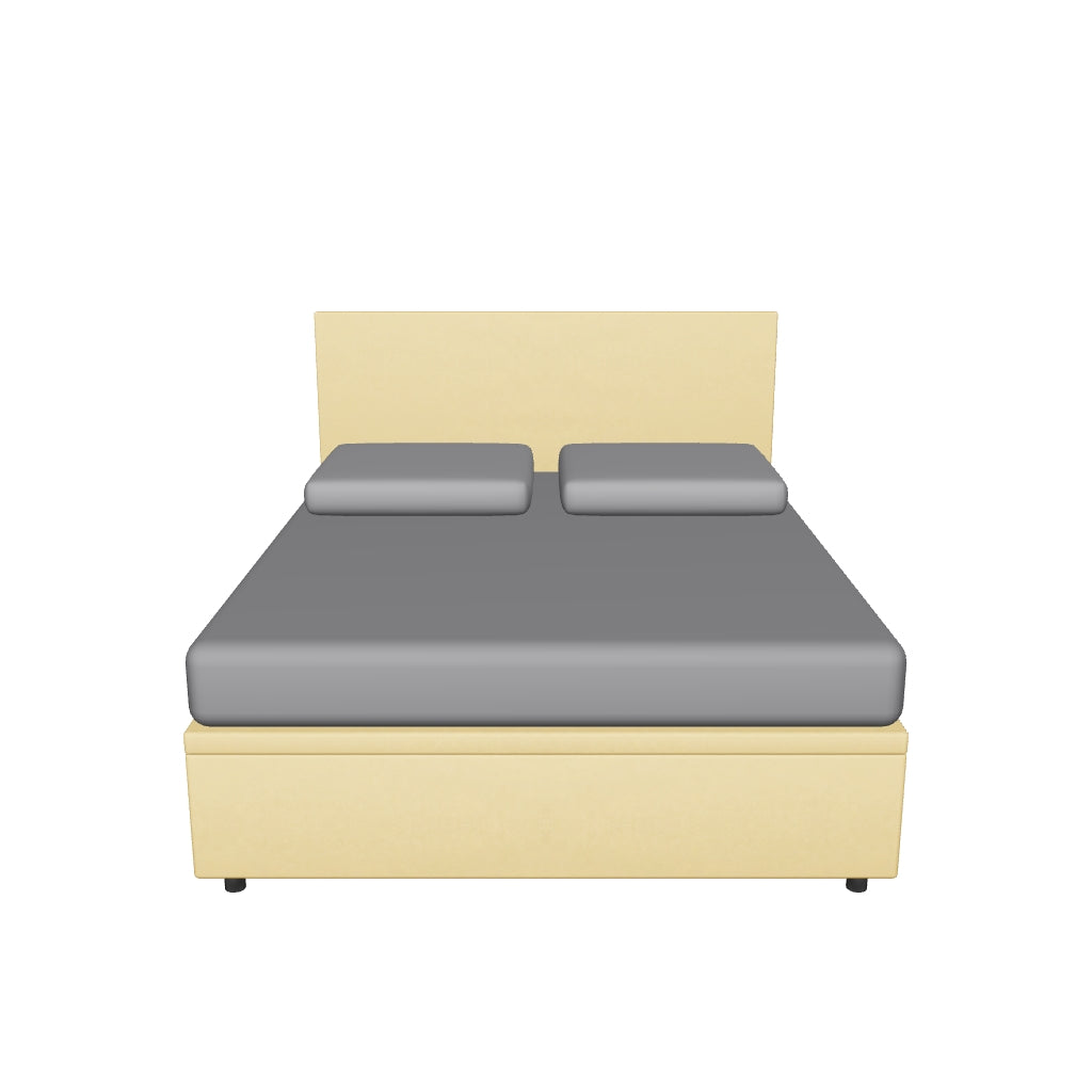 Letto Matrimoniale Contenitore Imbottito in Microfibra con Testata Flat - BOXMAX in 3D