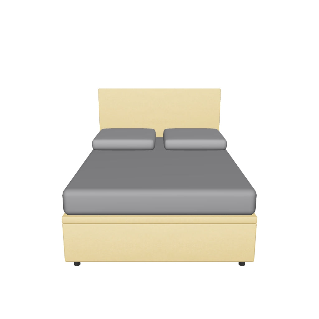 Letto alla Francese Contenitore Imbottito con Testata in Microfibra - FLAT in 3D