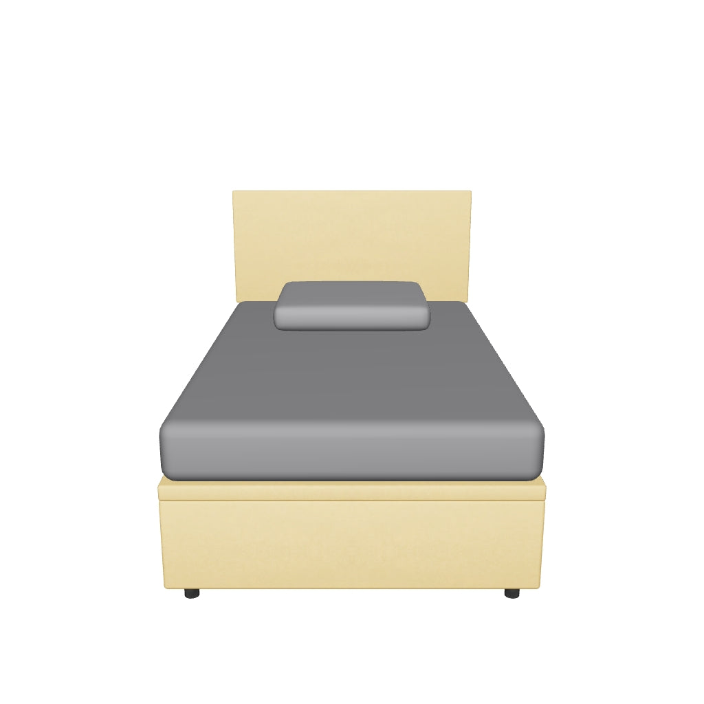 Letto Contenitore Imbottito una Piazza e Mezza in Microfibra - FLAT in 3D