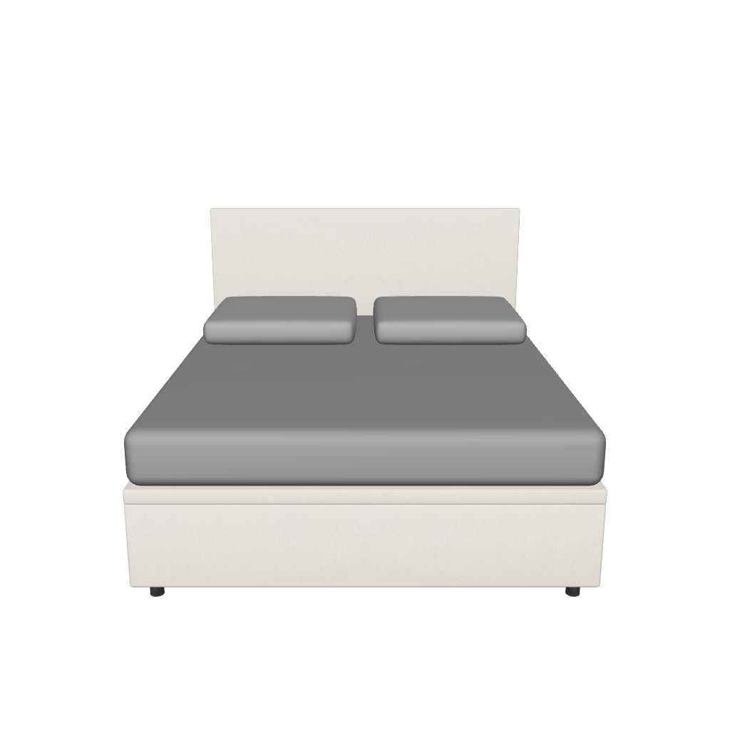 Letto Matrimoniale Contenitore Imbottito in Microfibra con Testata Flat - BOXMAX in 3D