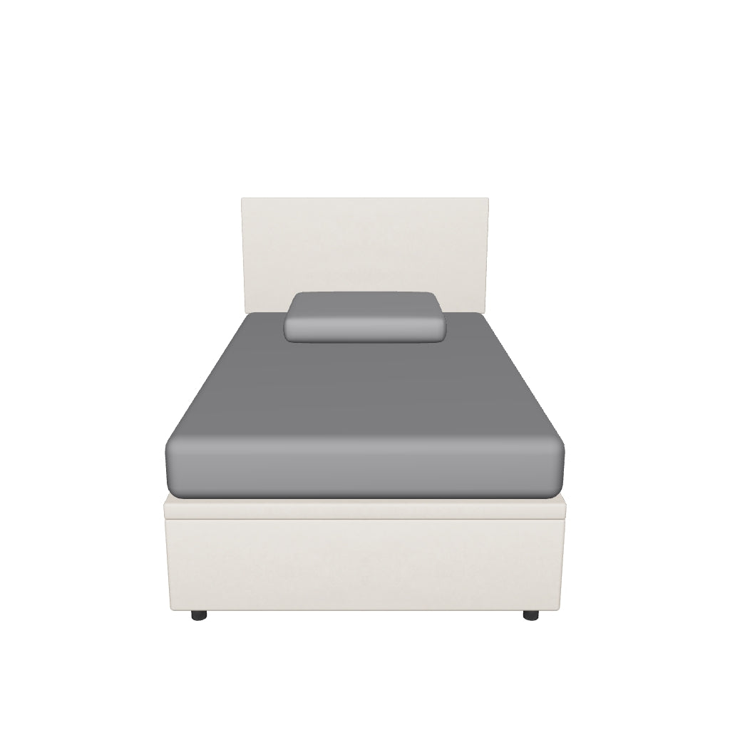 Letto Contenitore Imbottito una Piazza e Mezza in Microfibra - FLAT in 3D