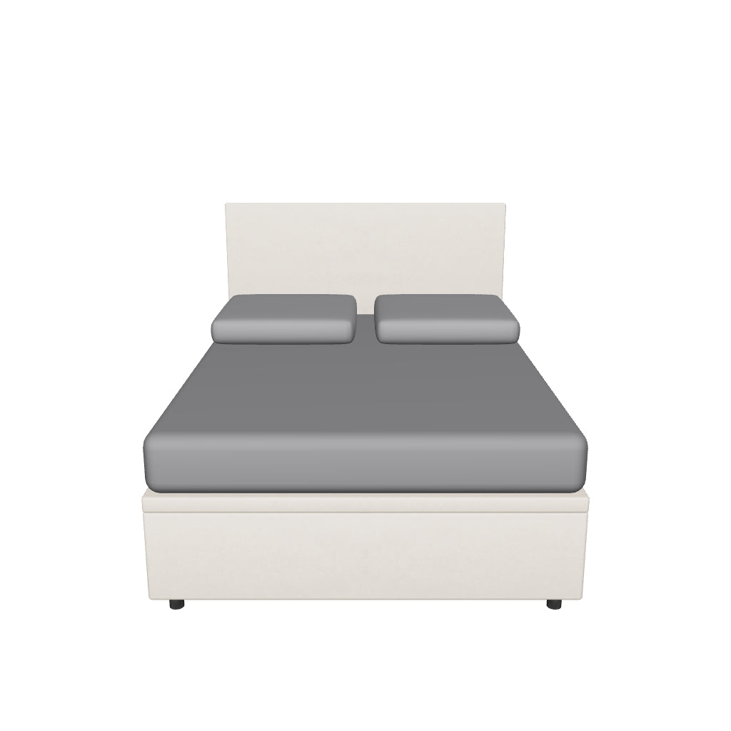 Letto alla Francese Contenitore Imbottito con Testata in Microfibra - FLAT in 3D