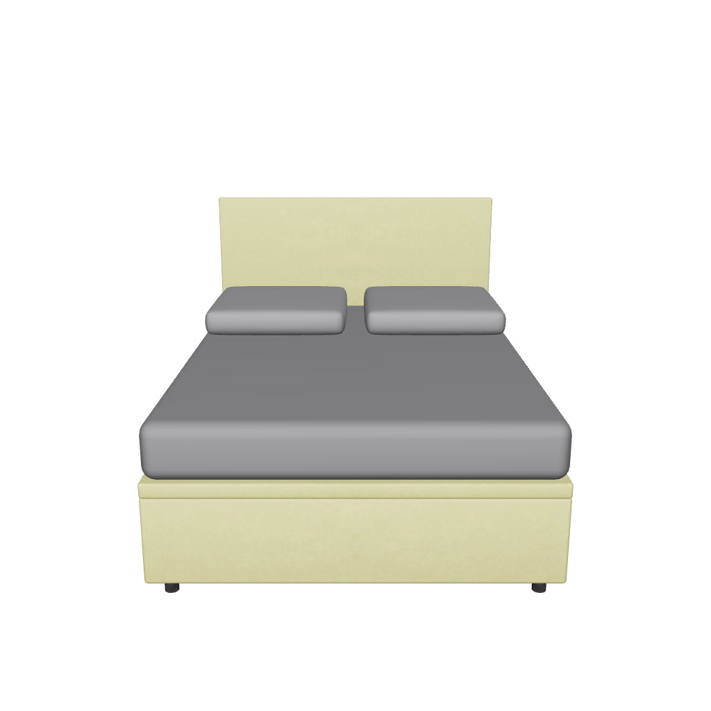 Letto alla Francese Contenitore Imbottito con Testata in Microfibra - FLAT in 3D
