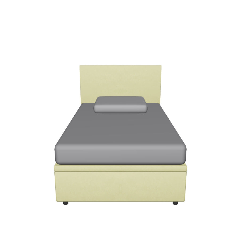 Letto Contenitore Imbottito una Piazza e Mezza in Microfibra - FLAT in 3D