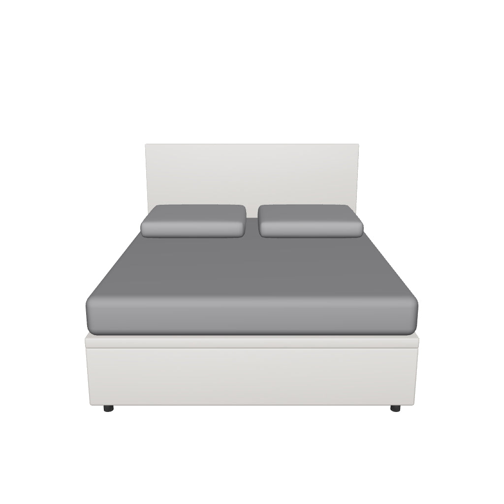 Letto Matrimoniale Contenitore Imbottito in Similpelle con Testata Flat - BOXMAX in 3D