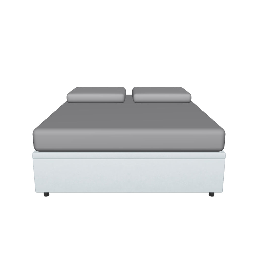 Letto Matrimoniale Contenitore Imbottito in Microfibra - BOXMAX in 3D