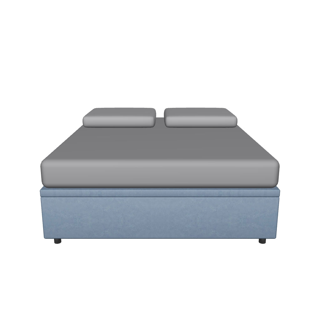 Letto Matrimoniale Contenitore Imbottito in Microfibra - BOXMAX in 3D