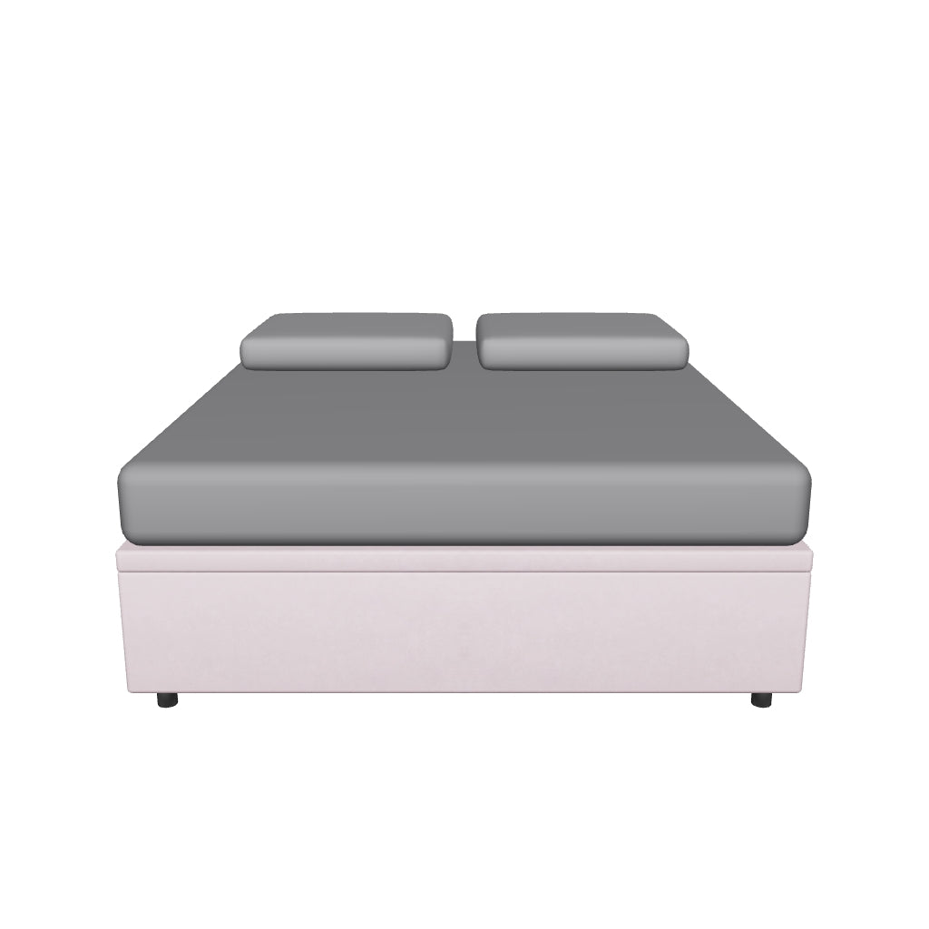 Letto Matrimoniale Contenitore Imbottito in Microfibra - BOXMAX in 3D