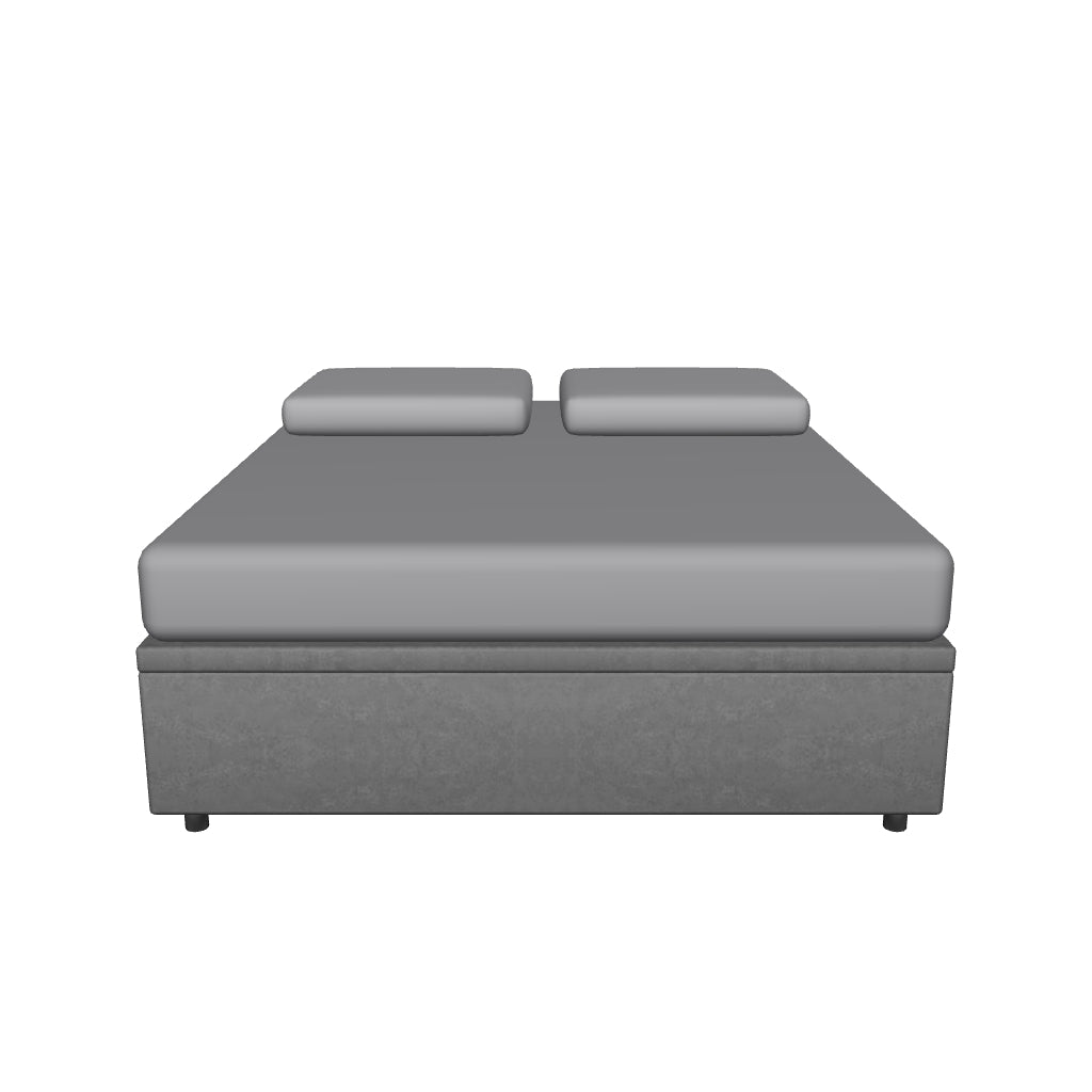 Letto Matrimoniale Contenitore Imbottito in Microfibra - BOXMAX in 3D