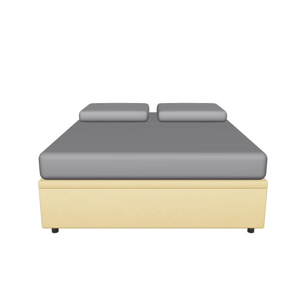 Letto Matrimoniale Contenitore Imbottito in Microfibra - BOXMAX in 3D