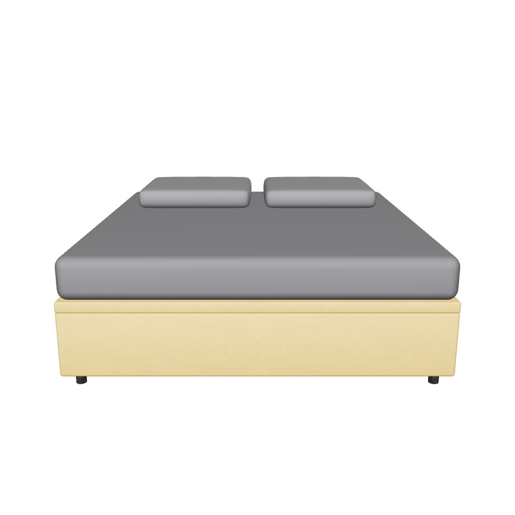 Letto King Size Contenitore Imbottito in Microfibra - BOXMAX in 3D