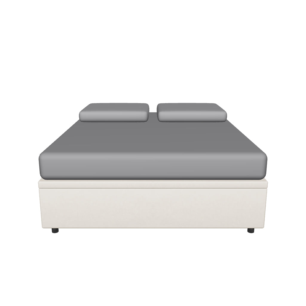 Letto Matrimoniale Contenitore Imbottito in Microfibra - BOXMAX in 3D