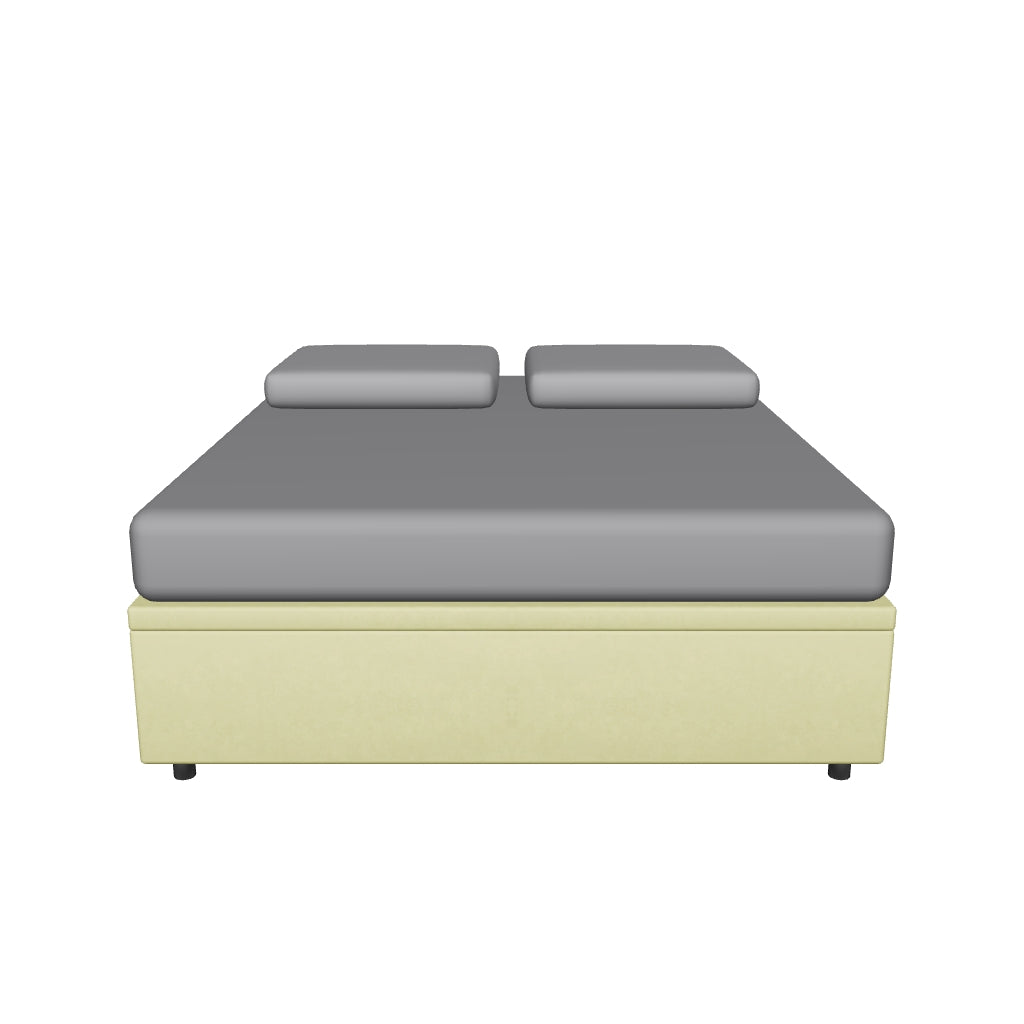 Letto Matrimoniale Contenitore Imbottito in Microfibra - BOXMAX in 3D