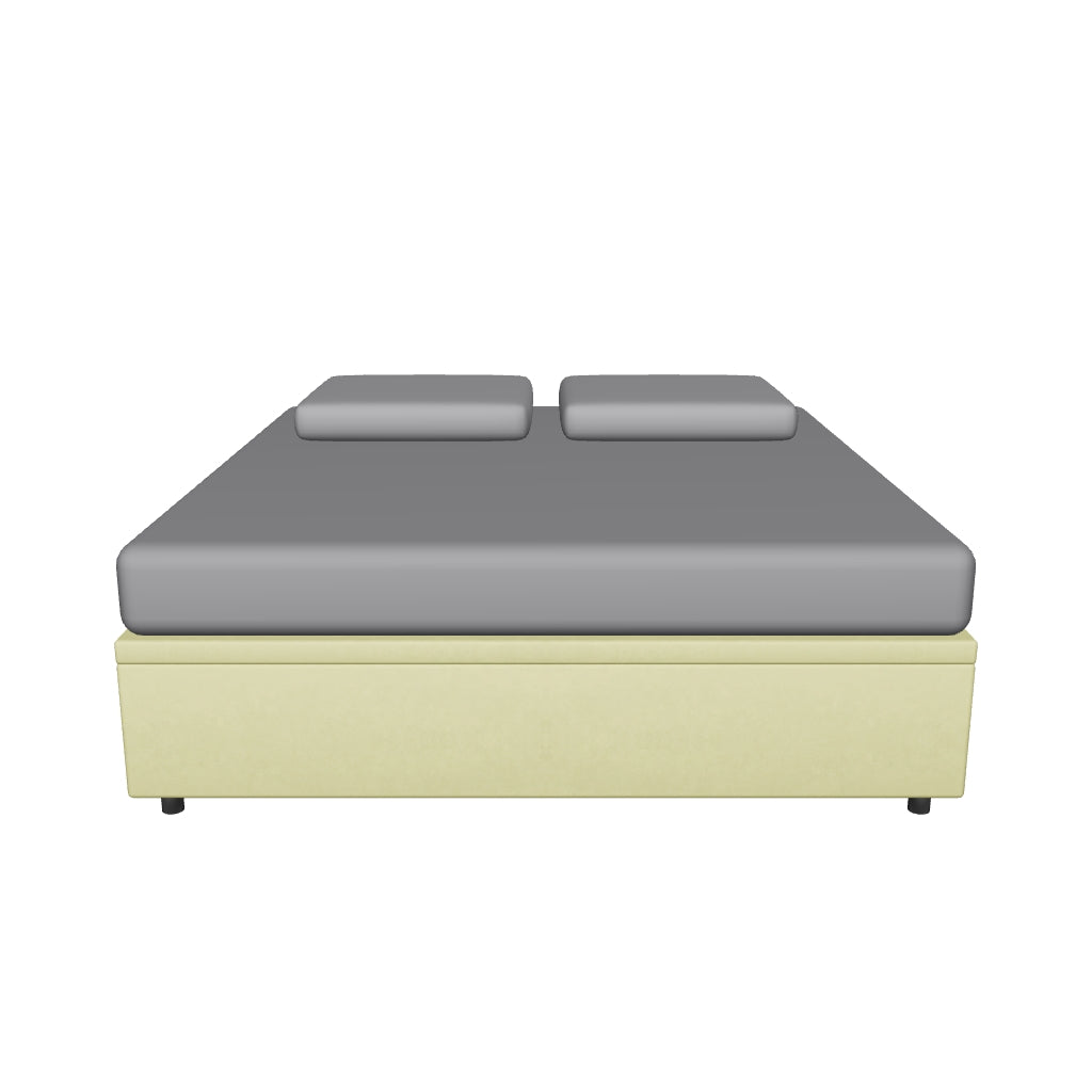 Letto King Size Contenitore Imbottito in Microfibra - BOXMAX in 3D