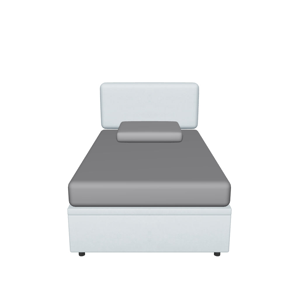 Letto Contenitore Imbottito con Testata Soft in Microfibra - BOXMAX in 3D