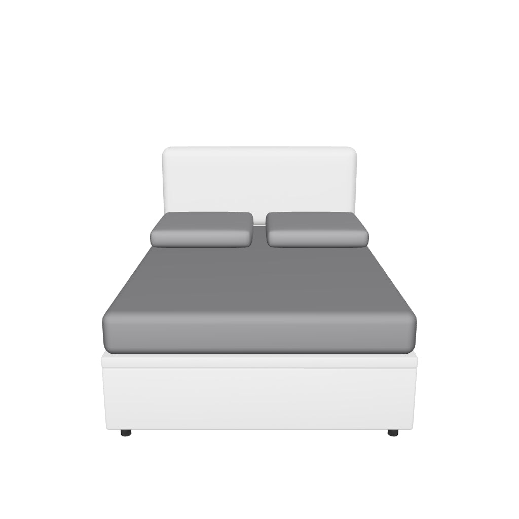Letto alla Francese Contenitore Imbottito in Similpelle - SOFT in 3D