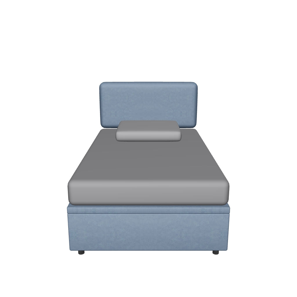 Letto Contenitore Imbottito con Testata Soft in Microfibra - BOXMAX in 3D
