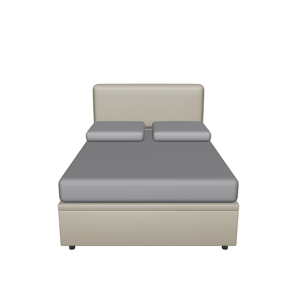 Letto alla Francese Contenitore Imbottito in Similpelle - SOFT in 3D