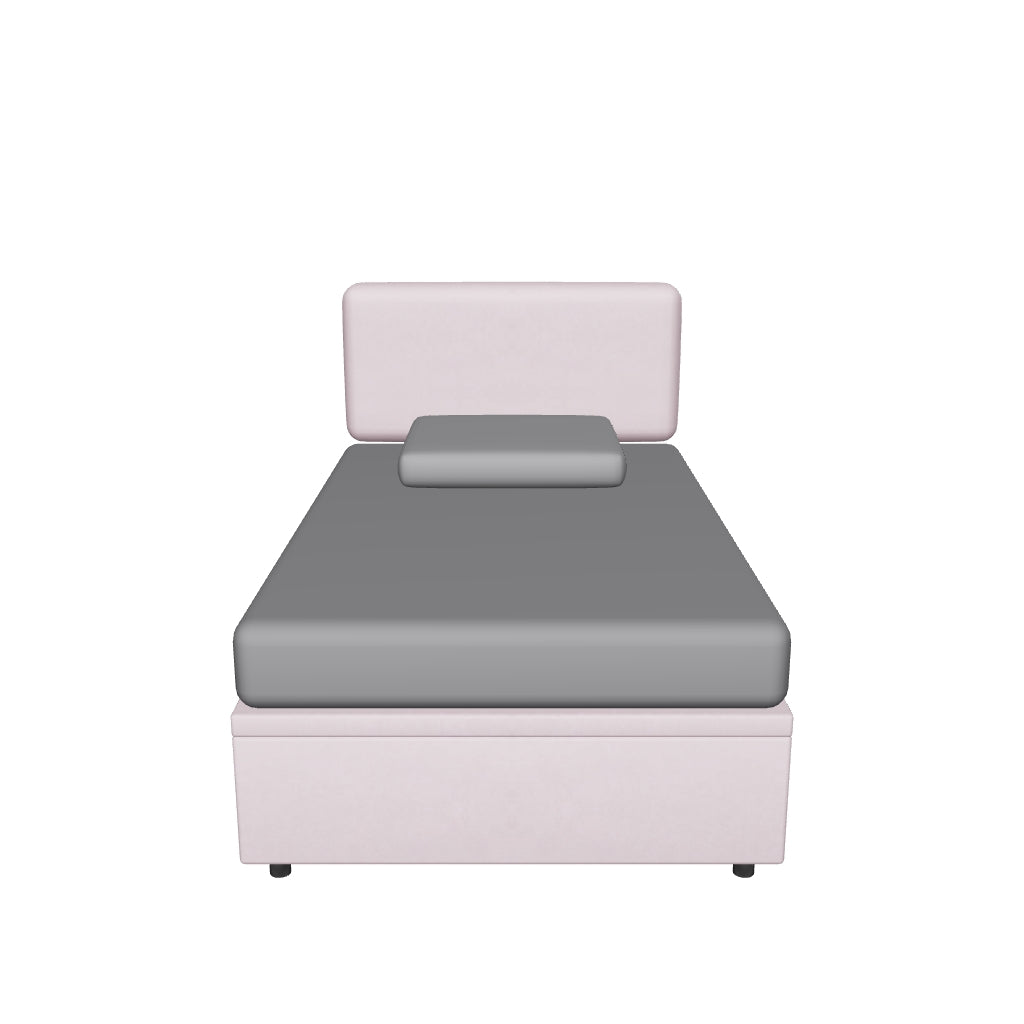 Letto Contenitore Imbottito con Testata Soft in Microfibra - BOXMAX in 3D