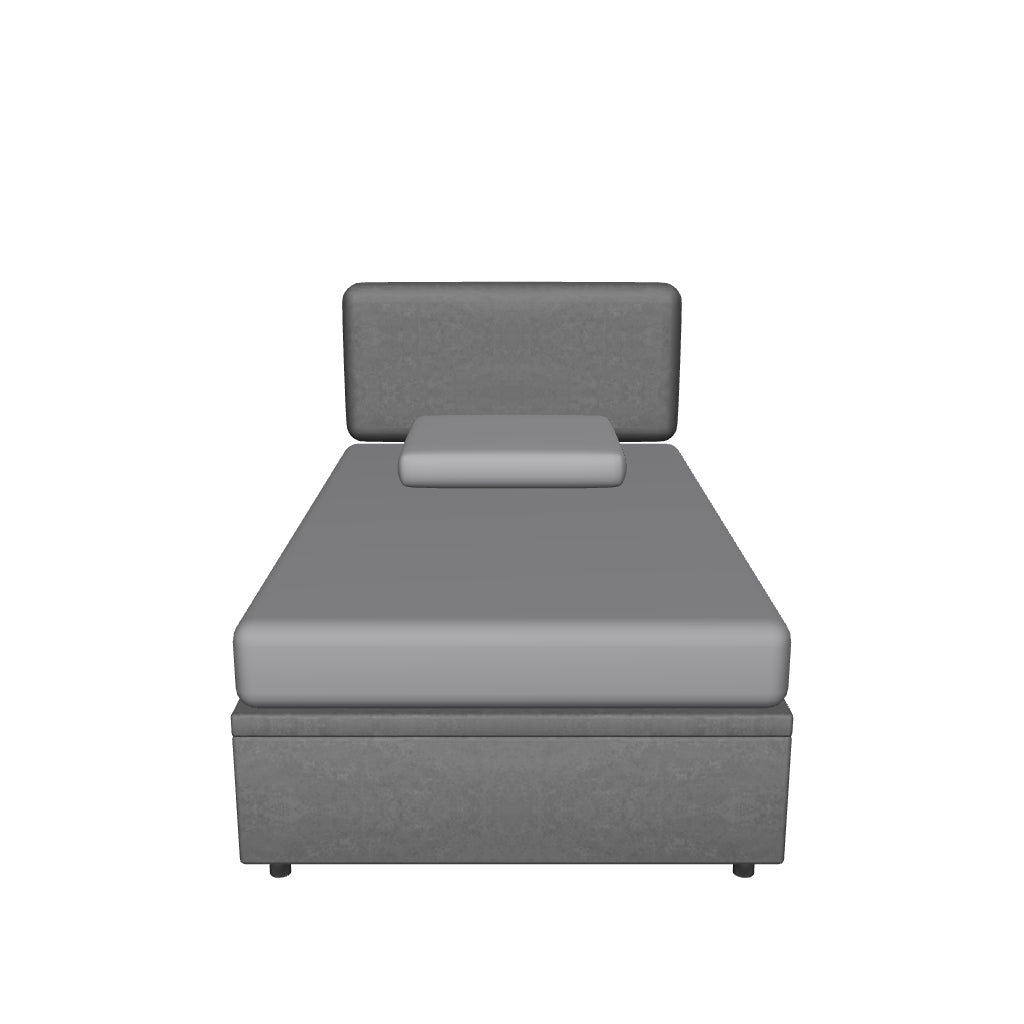 Letto Contenitore Imbottito con Testata Soft in Microfibra - BOXMAX in 3D