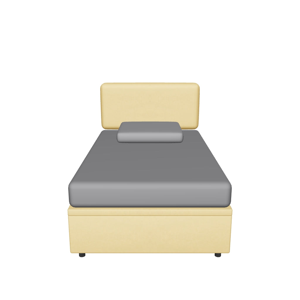 Letto Contenitore Imbottito con Testata Soft in Microfibra - BOXMAX in 3D