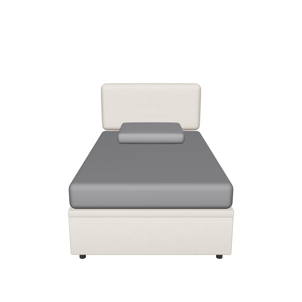 Letto Contenitore Imbottito con Testata Soft in Microfibra - BOXMAX in 3D