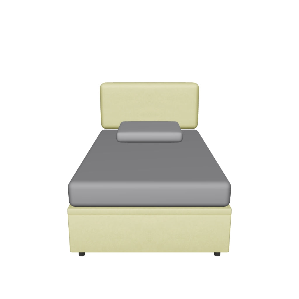 Letto Contenitore Imbottito con Testata Soft in Microfibra - BOXMAX in 3D