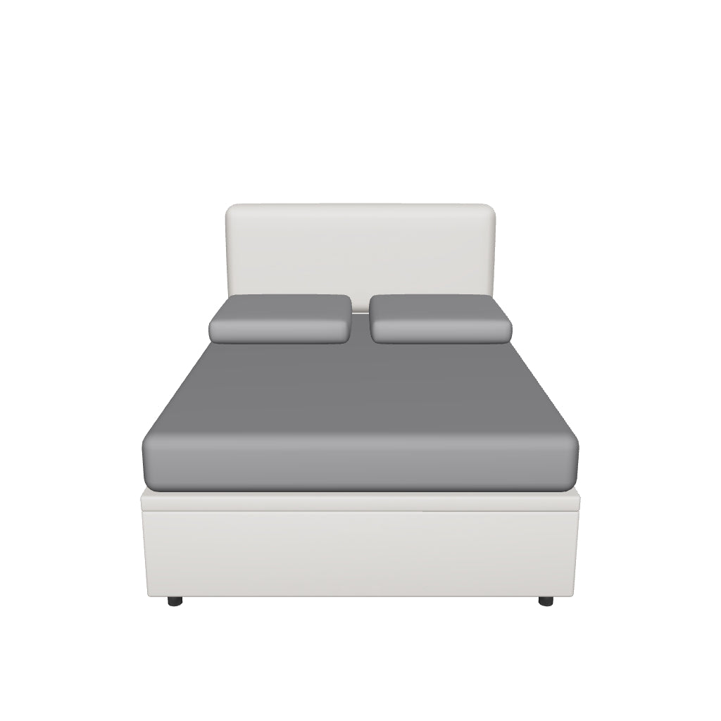 Letto alla Francese Contenitore Imbottito in Similpelle - SOFT in 3D
