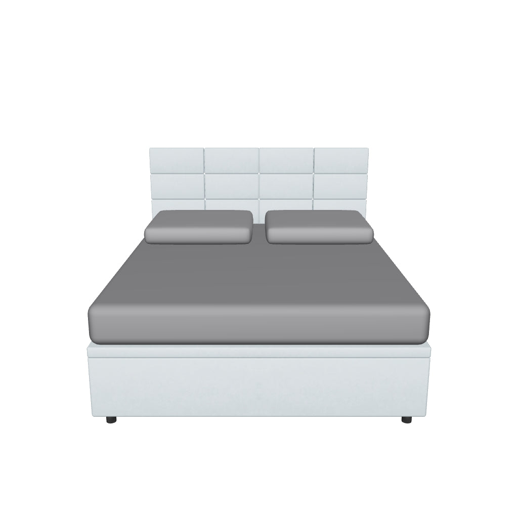 Letto Contenitore Imbottito con Testata - SQUARE in 3D