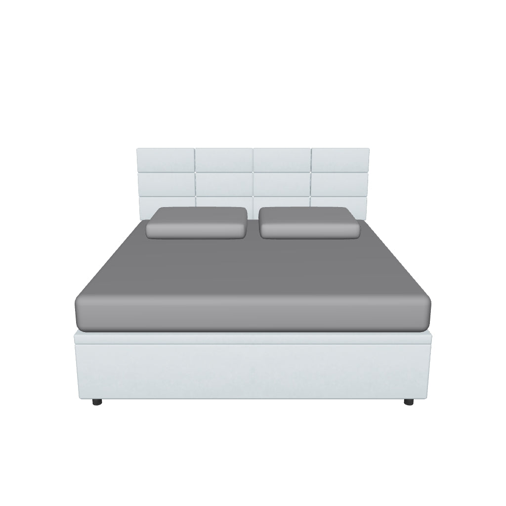 Letto King Size Contenitore Imbottito in Microfibra - BOXMAX SQUARE in 3D