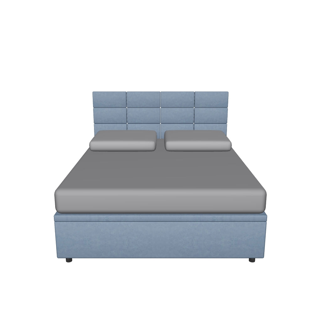 Letto Contenitore Imbottito con Testata - SQUARE in 3D