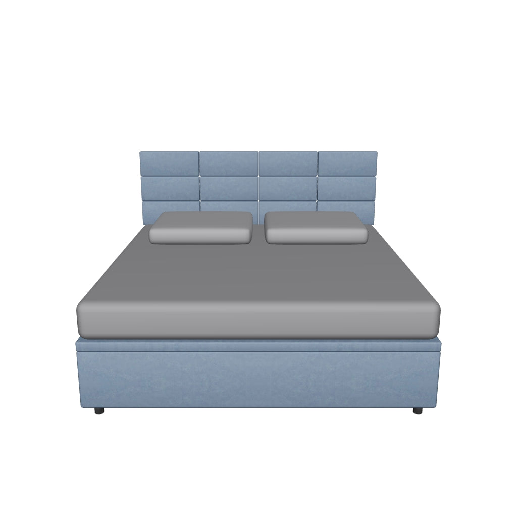 Letto King Size Contenitore Imbottito in Microfibra - BOXMAX SQUARE in 3D