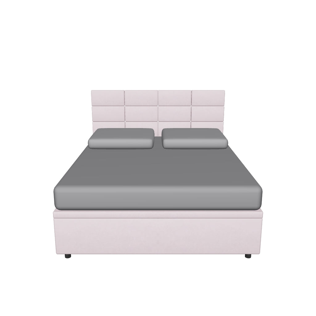 Letto Contenitore Imbottito con Testata - SQUARE in 3D