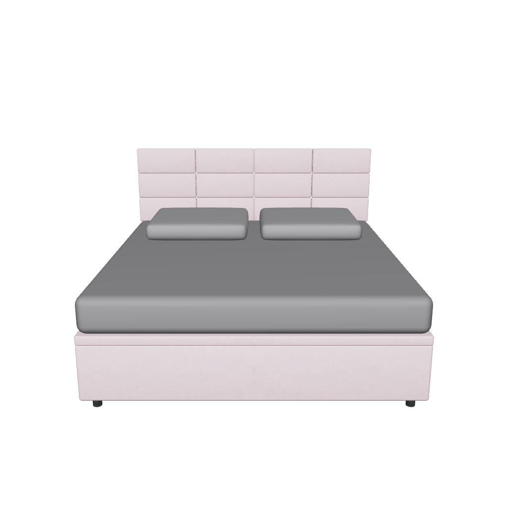 Letto King Size Contenitore Imbottito in Microfibra - BOXMAX SQUARE in 3D