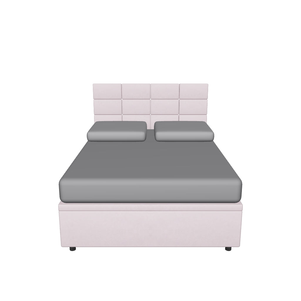 Letto alla Francese Contenitore Imbottito in Microfibra - SQUARE in 3D