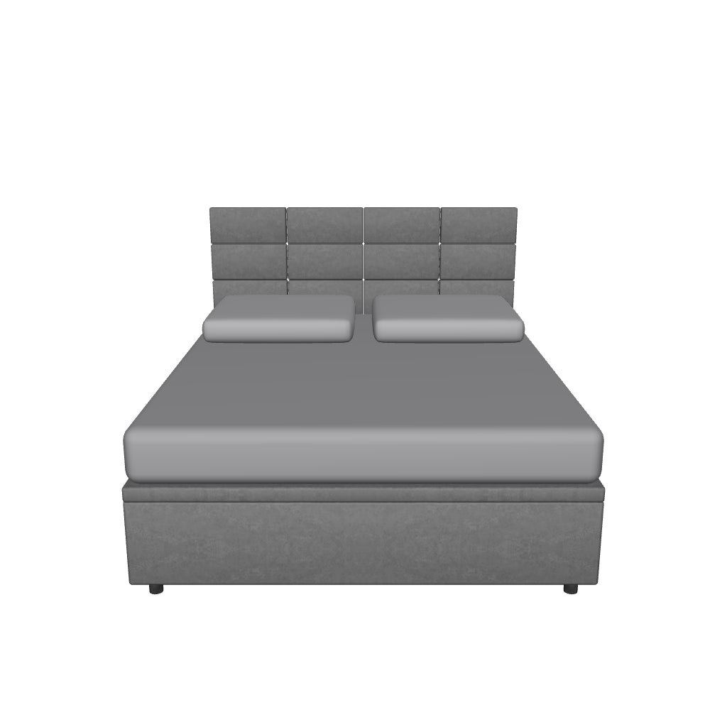 Letto Contenitore Imbottito con Testata - SQUARE in 3D