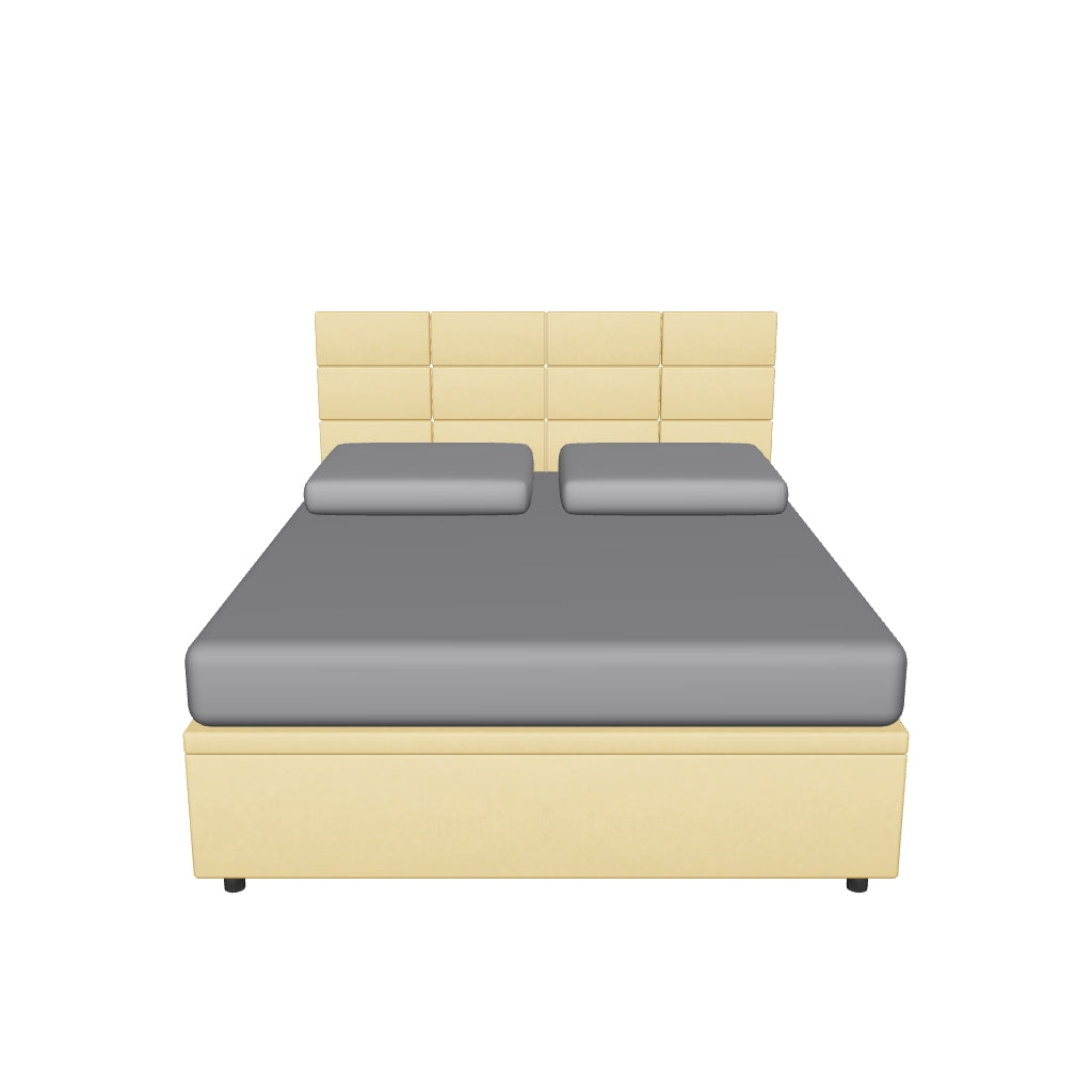 Letto Contenitore Imbottito con Testata - SQUARE in 3D