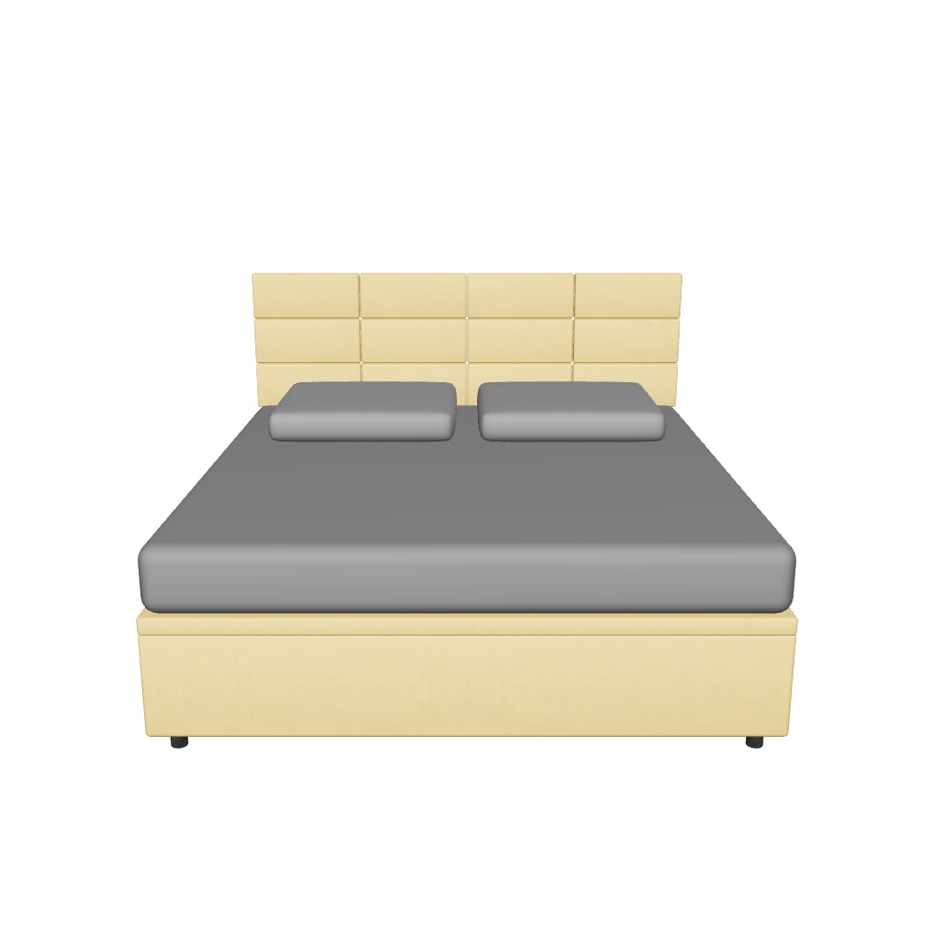 Letto King Size Contenitore Imbottito in Microfibra - BOXMAX SQUARE in 3D