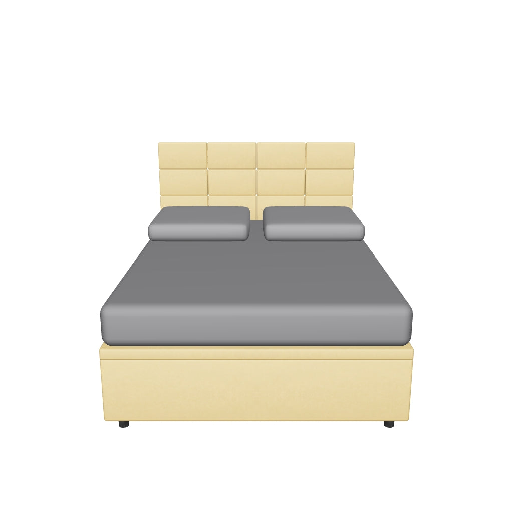 Letto alla Francese Contenitore Imbottito in Microfibra - SQUARE in 3D