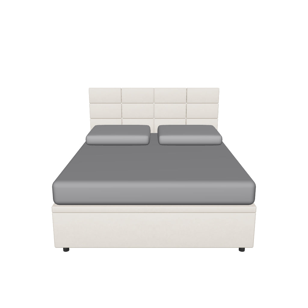 Letto Contenitore Imbottito con Testata - SQUARE in 3D