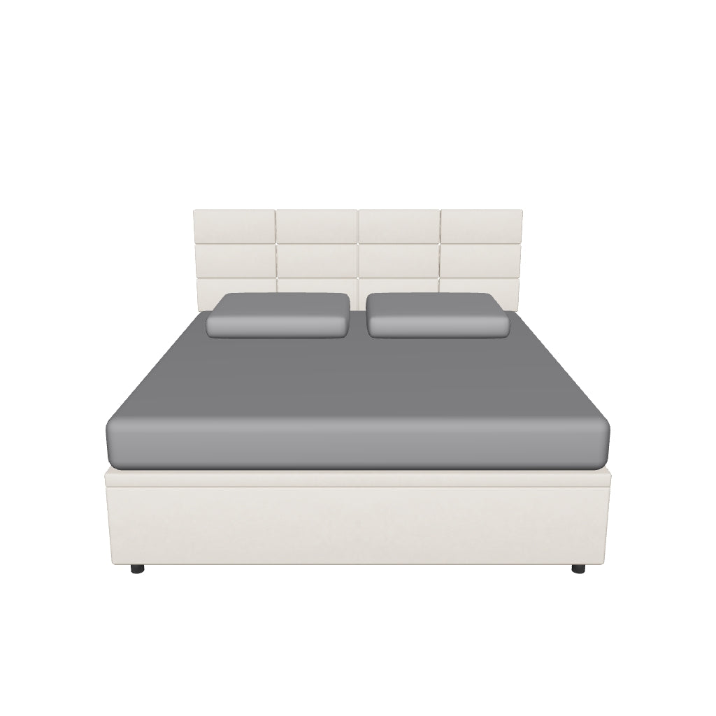 Letto King Size Contenitore Imbottito in Microfibra - BOXMAX SQUARE in 3D